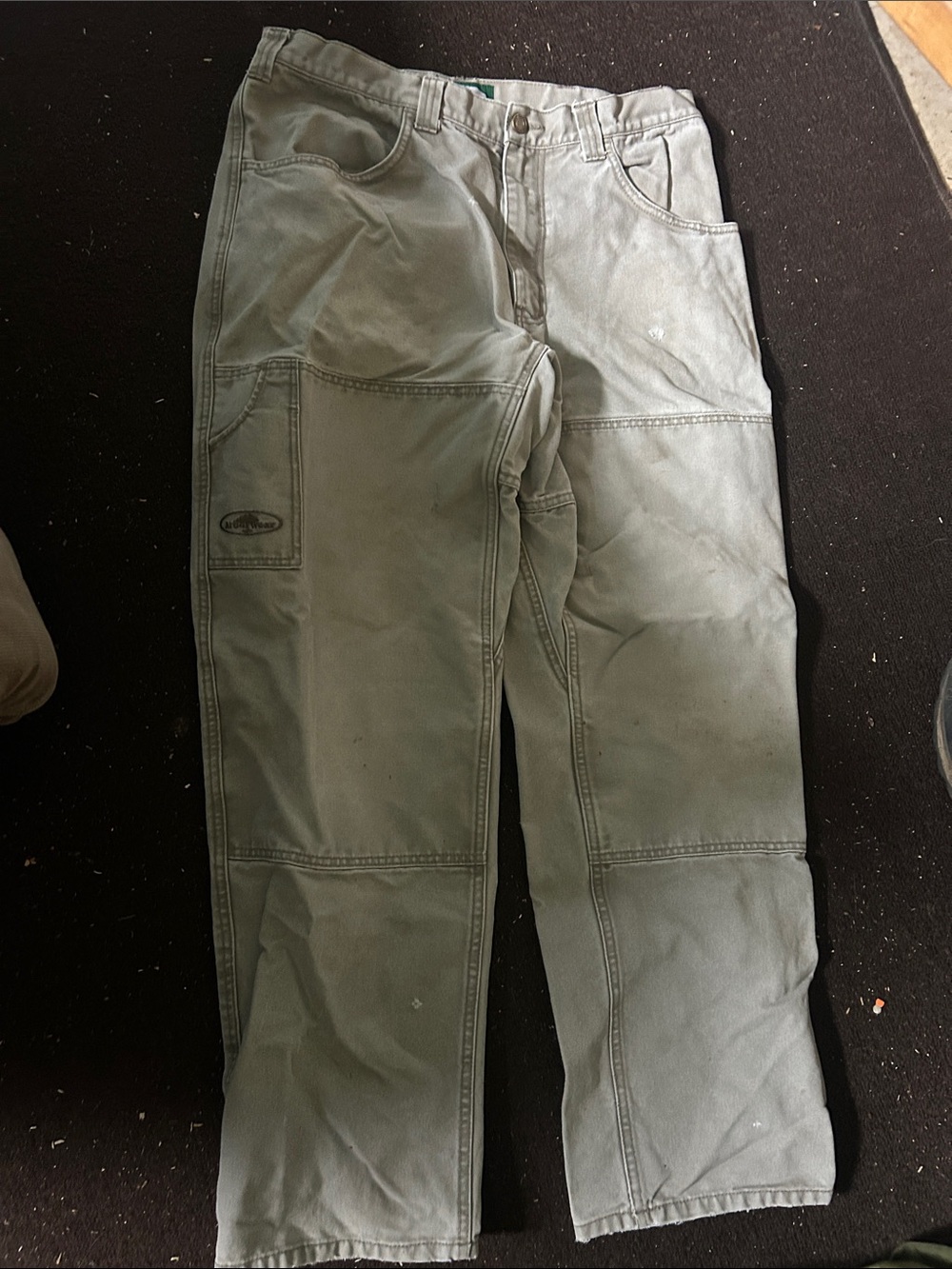 Tan/khaki Double kneed straight legged Arborwear Work Pants